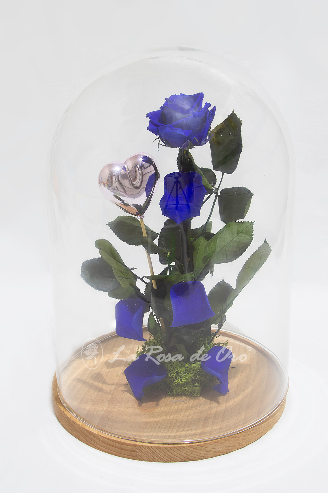 Rosa Eterna Azul en Cúpula - Floristería La Rosa de Oro