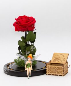 Rosa Eterna de La Bella y La Bestia con caja de música 2