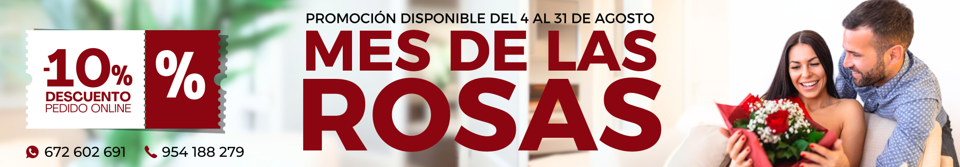 10% descuento en tu pedido online en rosas