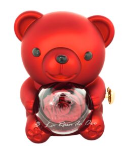 oso joyero rosa eterna y collar