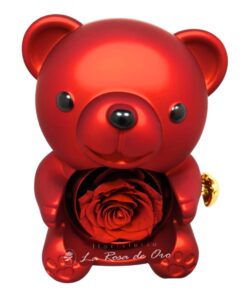 oso joyero rosa eterna y collar