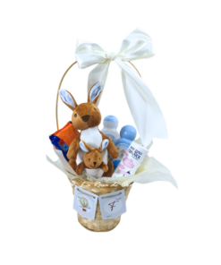 Bienvenido al Mundo – Cesta de nacimiento con peluche y productos para bebé