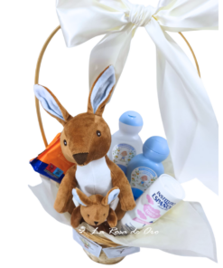 Bienvenido al Mundo – Cesta de nacimiento con peluche y productos para bebé