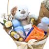 Dulce Bienvenida – Cesta de nacimiento con flores y peluche