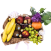 Flores y Sabores ,Cesta de frutas con flores, vino y bombones a domicilio en Sevilla