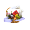 Gran Cesta Gourmet de Oro, Frutas, vino y bombones