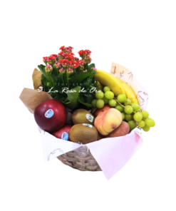 Jardín Frutal: cesta de frutas frescas con planta floristeria Jardín Frutal: cesta de frutas frescas con planta floristeria